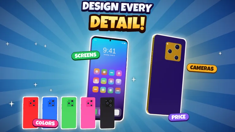 Official Roblox thumbnail of a phone screen, camera module, color row, and price label